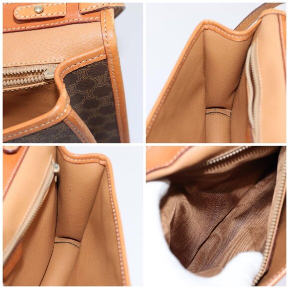 CELINE Macadam Canvas Shoulder Bag PVC Leather Brown Auth - Picture 13 of 15